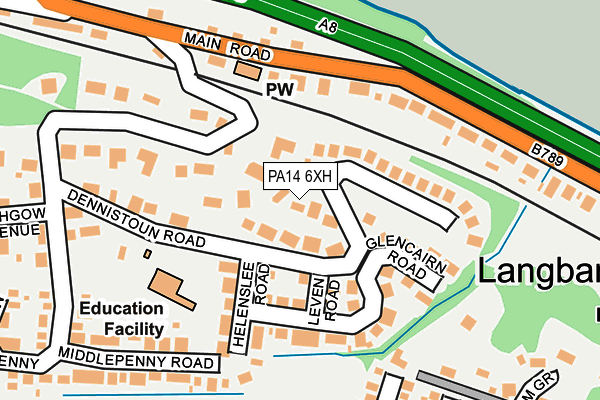 PA14 6XH map - OS OpenMap – Local (Ordnance Survey) PA14 6XH map - OS OpenMap – Local (Ordnance Survey)