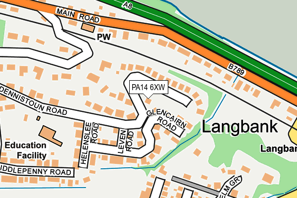 PA14 6XW map - OS OpenMap – Local (Ordnance Survey) PA14 6XW map - OS OpenMap – Local (Ordnance Survey)