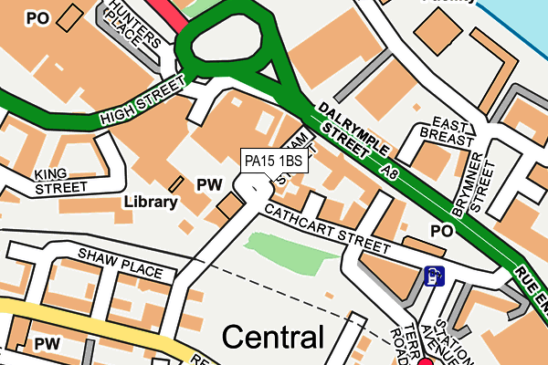 PA15 1BS map - OS OpenMap – Local (Ordnance Survey) PA15 1BS map - OS OpenMap – Local (Ordnance Survey)