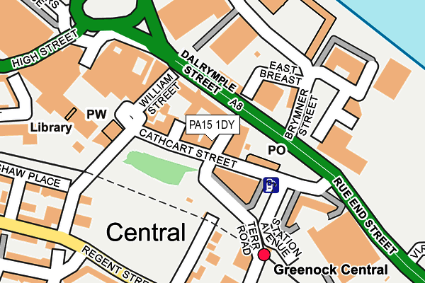 PA15 1DY map - OS OpenMap – Local (Ordnance Survey) PA15 1DY map - OS OpenMap – Local (Ordnance Survey)