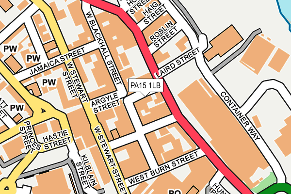 PA15 1LB map - OS OpenMap – Local (Ordnance Survey) PA15 1LB map - OS OpenMap – Local (Ordnance Survey)