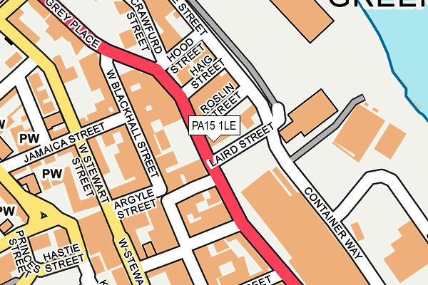 PA15 1LE map - OS OpenMap – Local (Ordnance Survey) PA15 1LE map - OS OpenMap – Local (Ordnance Survey)