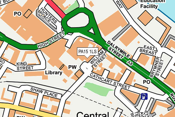 PA15 1LS map - OS OpenMap – Local (Ordnance Survey) PA15 1LS map - OS OpenMap – Local (Ordnance Survey)
