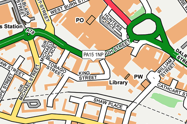 PA15 1NP map - OS OpenMap – Local (Ordnance Survey) PA15 1NP map - OS OpenMap – Local (Ordnance Survey)