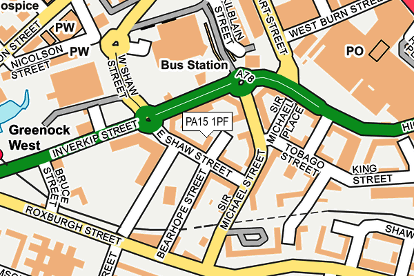 PA15 1PF map - OS OpenMap – Local (Ordnance Survey) PA15 1PF map - OS OpenMap – Local (Ordnance Survey)