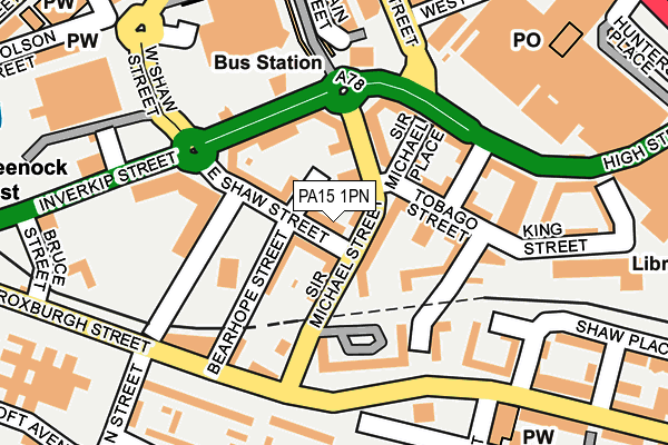 PA15 1PN map - OS OpenMap – Local (Ordnance Survey) PA15 1PN map - OS OpenMap – Local (Ordnance Survey)