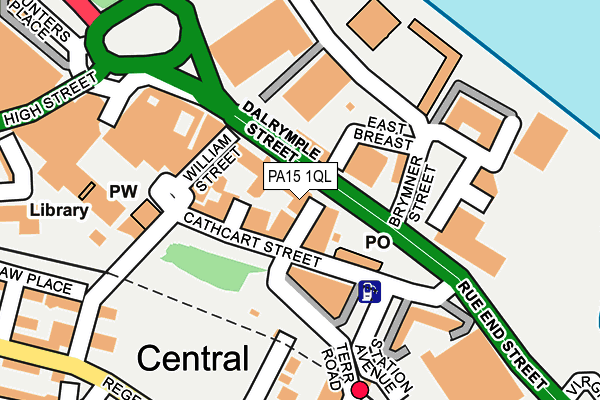 PA15 1QL map - OS OpenMap – Local (Ordnance Survey) PA15 1QL map - OS OpenMap – Local (Ordnance Survey)