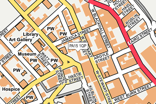 PA15 1QP map - OS OpenMap – Local (Ordnance Survey) PA15 1QP map - OS OpenMap – Local (Ordnance Survey)