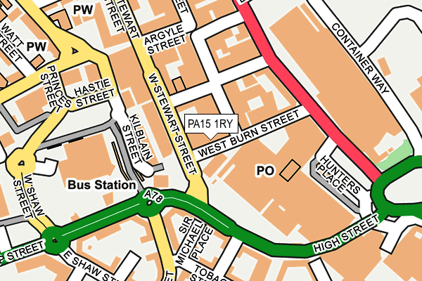 PA15 1RY map - OS OpenMap – Local (Ordnance Survey) PA15 1RY map - OS OpenMap – Local (Ordnance Survey)