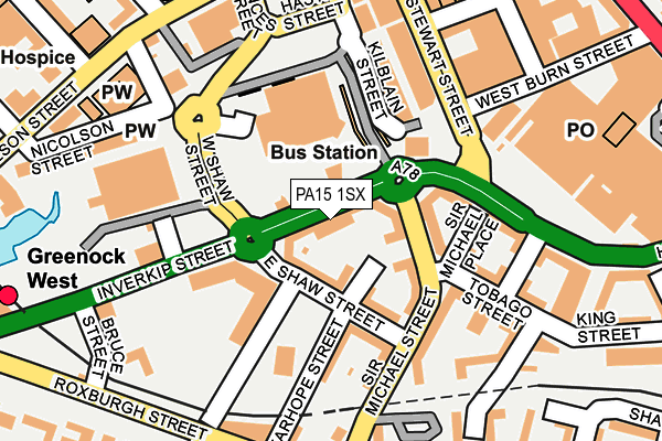 PA15 1SX map - OS OpenMap – Local (Ordnance Survey) PA15 1SX map - OS OpenMap – Local (Ordnance Survey)