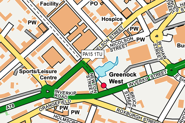 PA15 1TU map - OS OpenMap – Local (Ordnance Survey)