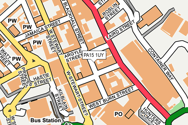 PA15 1UY map - OS OpenMap – Local (Ordnance Survey)