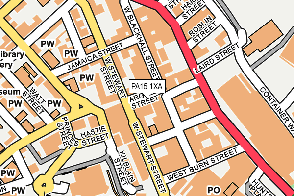 PA15 1XA map - OS OpenMap – Local (Ordnance Survey) PA15 1XA map - OS OpenMap – Local (Ordnance Survey)