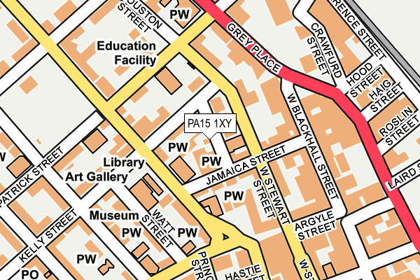 PA15 1XY map - OS OpenMap – Local (Ordnance Survey) PA15 1XY map - OS OpenMap – Local (Ordnance Survey)