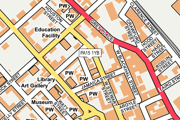 PA15 1YB map - OS OpenMap – Local (Ordnance Survey)