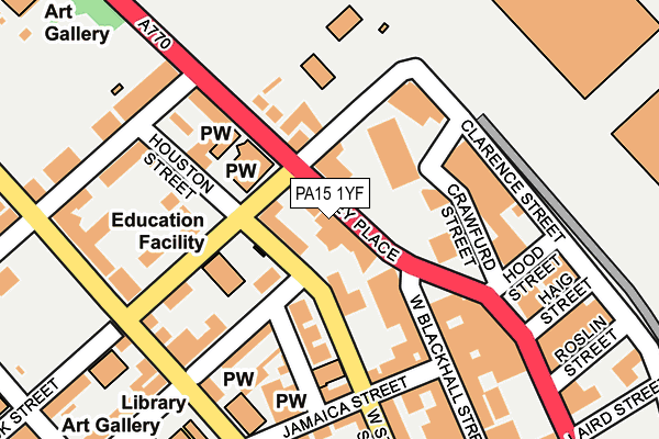 PA15 1YF map - OS OpenMap – Local (Ordnance Survey) PA15 1YF map - OS OpenMap – Local (Ordnance Survey)