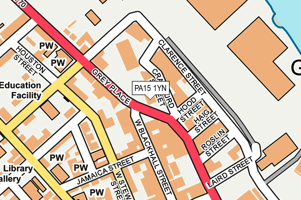 PA15 1YN map - OS OpenMap – Local (Ordnance Survey) PA15 1YN map - OS OpenMap – Local (Ordnance Survey)
