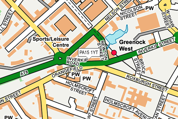 PA15 1YT map - OS OpenMap – Local (Ordnance Survey)