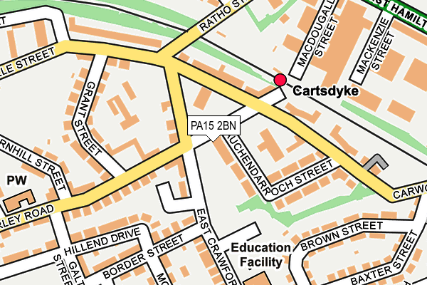 PA15 2BN map - OS OpenMap – Local (Ordnance Survey) PA15 2BN map - OS OpenMap – Local (Ordnance Survey)