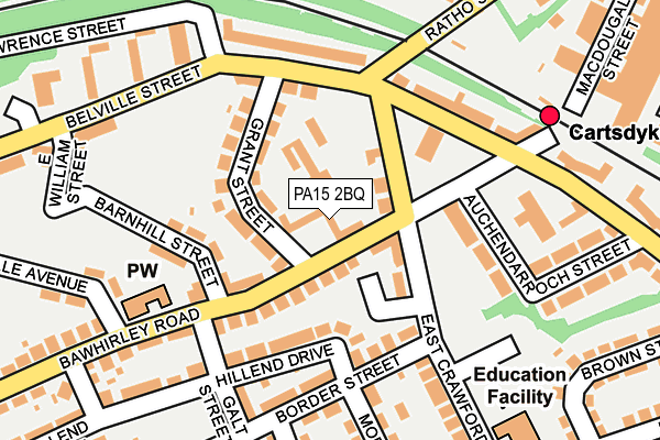 PA15 2BQ map - OS OpenMap – Local (Ordnance Survey) PA15 2BQ map - OS OpenMap – Local (Ordnance Survey)