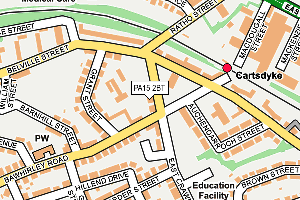 PA15 2BT map - OS OpenMap – Local (Ordnance Survey) PA15 2BT map - OS OpenMap – Local (Ordnance Survey)
