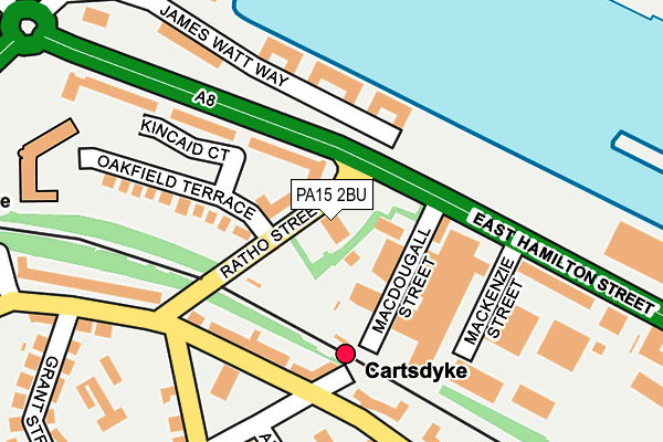 PA15 2BU map - OS OpenMap – Local (Ordnance Survey)