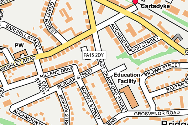 PA15 2DY map - OS OpenMap – Local (Ordnance Survey) PA15 2DY map - OS OpenMap – Local (Ordnance Survey)