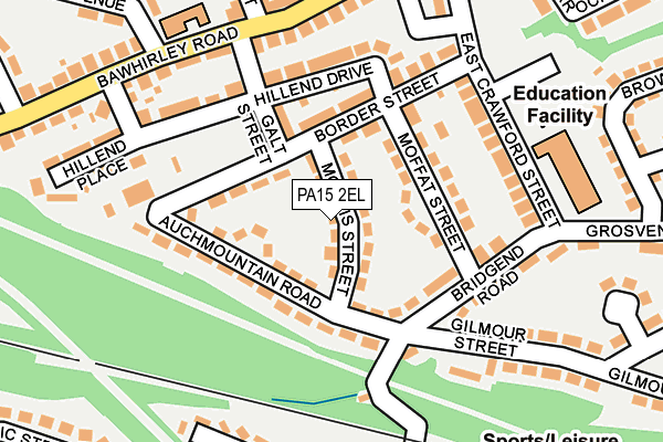 PA15 2EL map - OS OpenMap – Local (Ordnance Survey) PA15 2EL map - OS OpenMap – Local (Ordnance Survey)