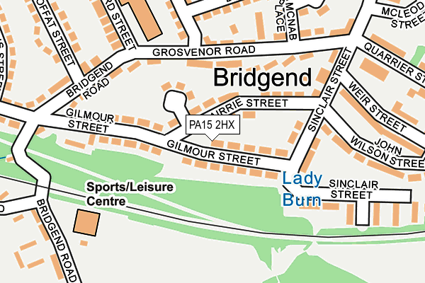 PA15 2HX map - OS OpenMap – Local (Ordnance Survey)
