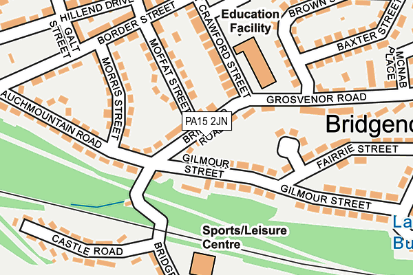 PA15 2JN map - OS OpenMap – Local (Ordnance Survey)