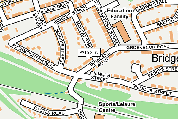 PA15 2JW map - OS OpenMap – Local (Ordnance Survey)
