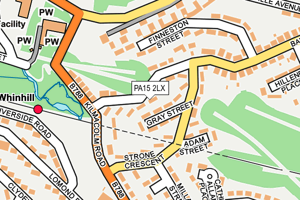 PA15 2LX map - OS OpenMap – Local (Ordnance Survey) PA15 2LX map - OS OpenMap – Local (Ordnance Survey)