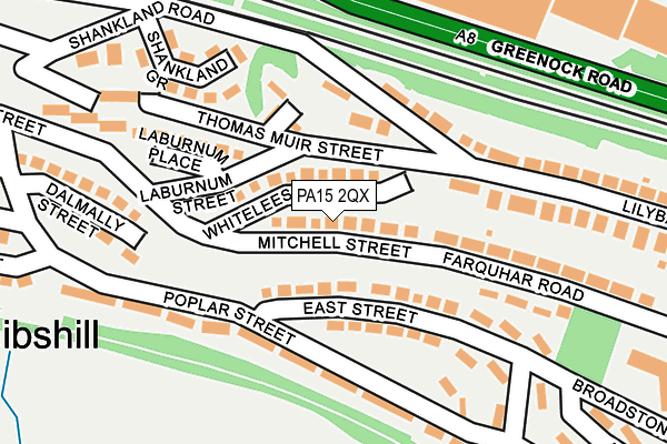 PA15 2QX map - OS OpenMap – Local (Ordnance Survey) PA15 2QX map - OS OpenMap – Local (Ordnance Survey)