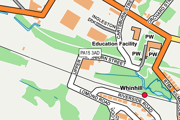 PA15 3AD map - OS OpenMap – Local (Ordnance Survey) PA15 3AD map - OS OpenMap – Local (Ordnance Survey)