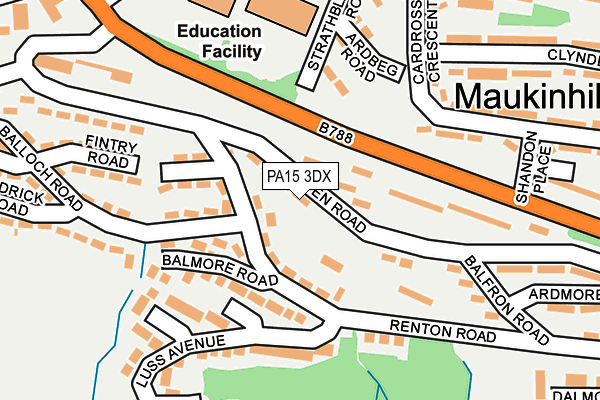 PA15 3DX map - OS OpenMap – Local (Ordnance Survey) PA15 3DX map - OS OpenMap – Local (Ordnance Survey)