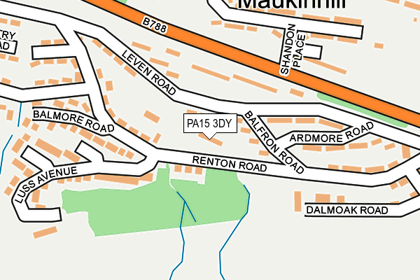 PA15 3DY map - OS OpenMap – Local (Ordnance Survey) PA15 3DY map - OS OpenMap – Local (Ordnance Survey)