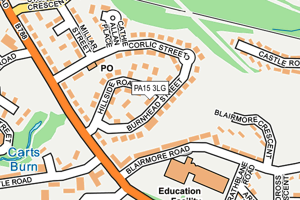 PA15 3LG map - OS OpenMap – Local (Ordnance Survey) PA15 3LG map - OS OpenMap – Local (Ordnance Survey)
