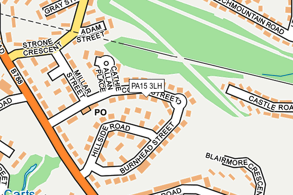 PA15 3LH map - OS OpenMap – Local (Ordnance Survey) PA15 3LH map - OS OpenMap – Local (Ordnance Survey)
