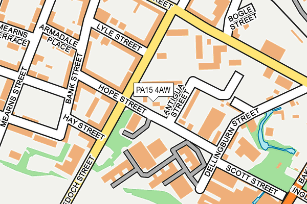 PA15 4AW map - OS OpenMap – Local (Ordnance Survey) PA15 4AW map - OS OpenMap – Local (Ordnance Survey)