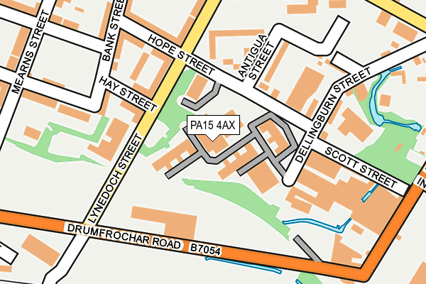 PA15 4AX map - OS OpenMap – Local (Ordnance Survey) PA15 4AX map - OS OpenMap – Local (Ordnance Survey)