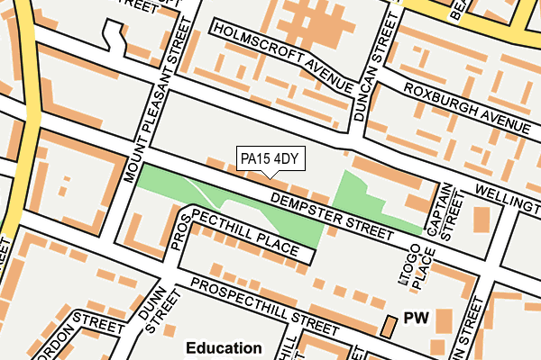 PA15 4DY map - OS OpenMap – Local (Ordnance Survey)
