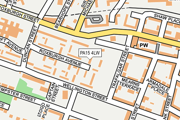 PA15 4LW map - OS OpenMap – Local (Ordnance Survey) PA15 4LW map - OS OpenMap – Local (Ordnance Survey)