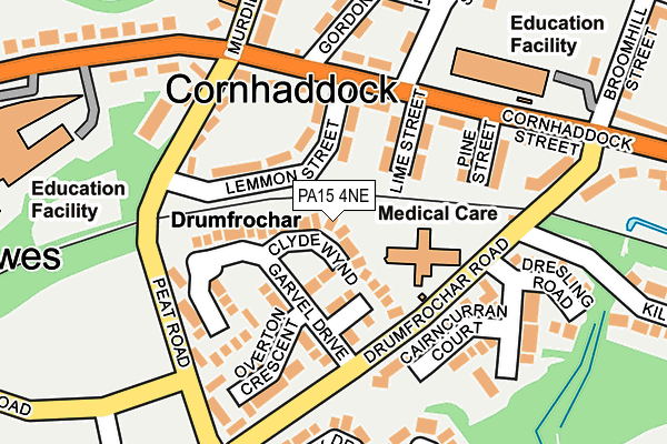 PA15 4NE map - OS OpenMap – Local (Ordnance Survey) PA15 4NE map - OS OpenMap – Local (Ordnance Survey)