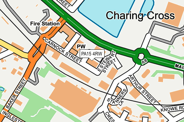 PA15 4RW map - OS OpenMap – Local (Ordnance Survey) PA15 4RW map - OS OpenMap – Local (Ordnance Survey)