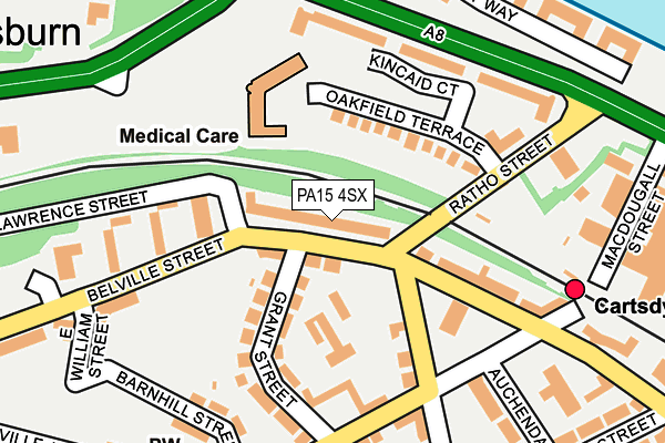 PA15 4SX map - OS OpenMap – Local (Ordnance Survey) PA15 4SX map - OS OpenMap – Local (Ordnance Survey)