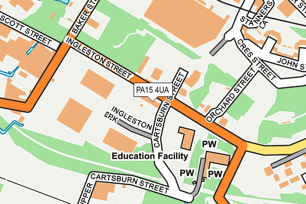 PA15 4UA map - OS OpenMap – Local (Ordnance Survey) PA15 4UA map - OS OpenMap – Local (Ordnance Survey)