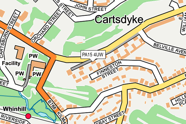 PA15 4UW map - OS OpenMap – Local (Ordnance Survey) PA15 4UW map - OS OpenMap – Local (Ordnance Survey)