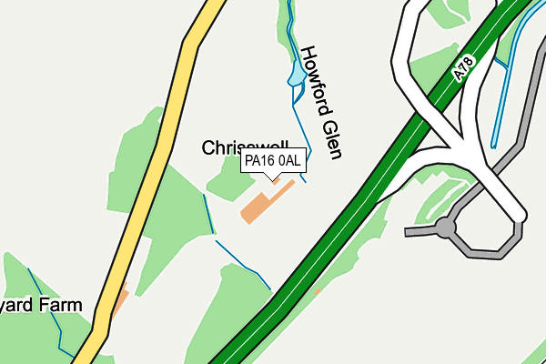 PA16 0AL map - OS OpenMap – Local (Ordnance Survey) PA16 0AL map - OS OpenMap – Local (Ordnance Survey)