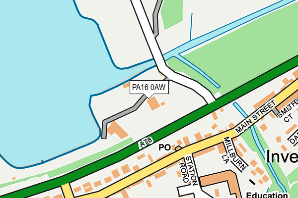 PA16 0AW map - OS OpenMap – Local (Ordnance Survey) PA16 0AW map - OS OpenMap – Local (Ordnance Survey)