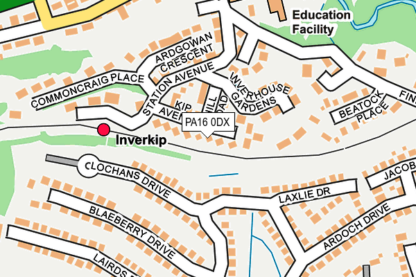 PA16 0DX map - OS OpenMap – Local (Ordnance Survey) PA16 0DX map - OS OpenMap – Local (Ordnance Survey)